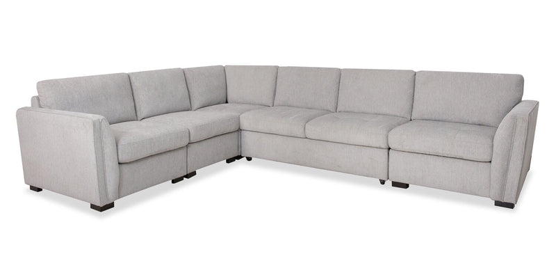 Vault 5-Piece Sectional with Pull-Out Loveseat and Storage Chairs - Grey