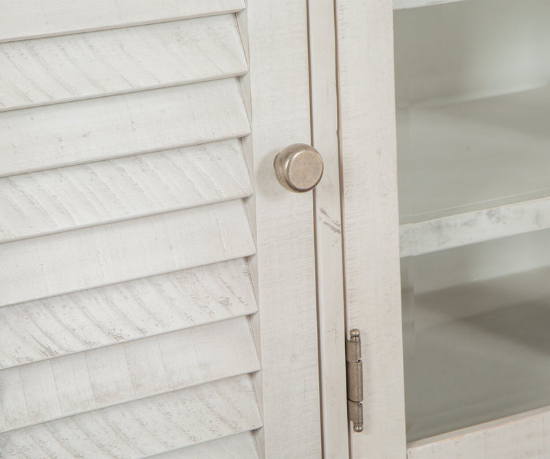 Baron 62” Rustic Pine TV Stand with Storage and Cable Management for TVs up to 70” - Alabaster