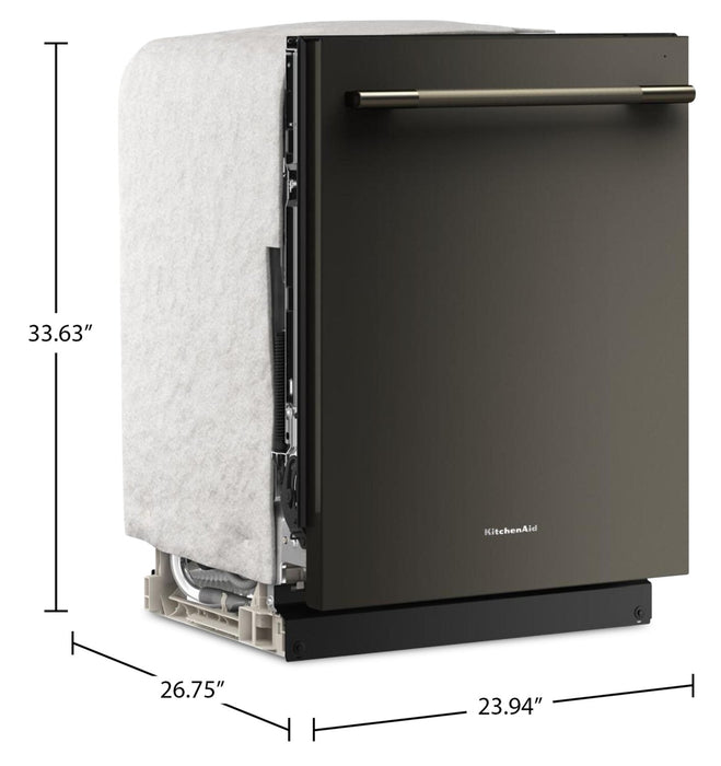 KitchenAid 24\" 44 dBA Dishwasher with 360° Max Jets™ Third Rack – Black Ore - KDTS424SBE
