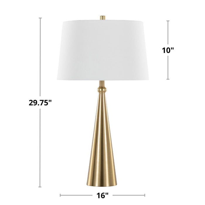 Alison 30\" Metal Table Lamp with White Linen - Gold