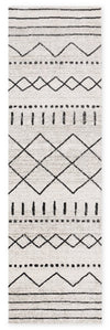 Fresh Washable White Tribal Banded Rug - 2'0\" x 6'7\"