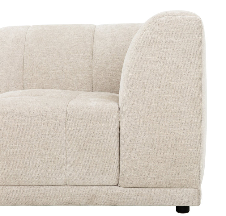 Oaklyn Modular 6-Piece Fabric Sectional with Ottomans and Tufted Seat Cushions – Beige