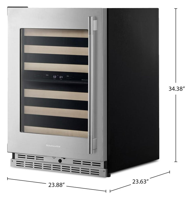 KitchenAid 24\" Undercounter Wine Cellar - PrintShield™ Stainless Steel - KUWL524SPS