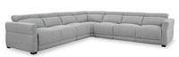 Cindy Crawford Home Aspen 5-Piece Power Reclining Sectional with Adjustable Headrests and USB Port - Grey 