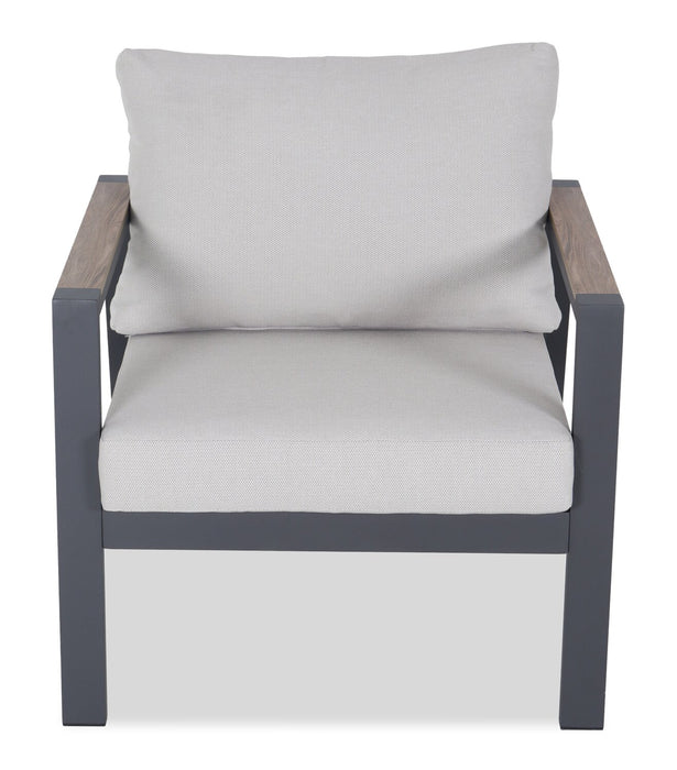 Tuscany  4-Piece Outdoor Patio Set with Sofa, 2 Chairs & Coffee Table - Metal, UV & Weather Resistant - Beige/Black