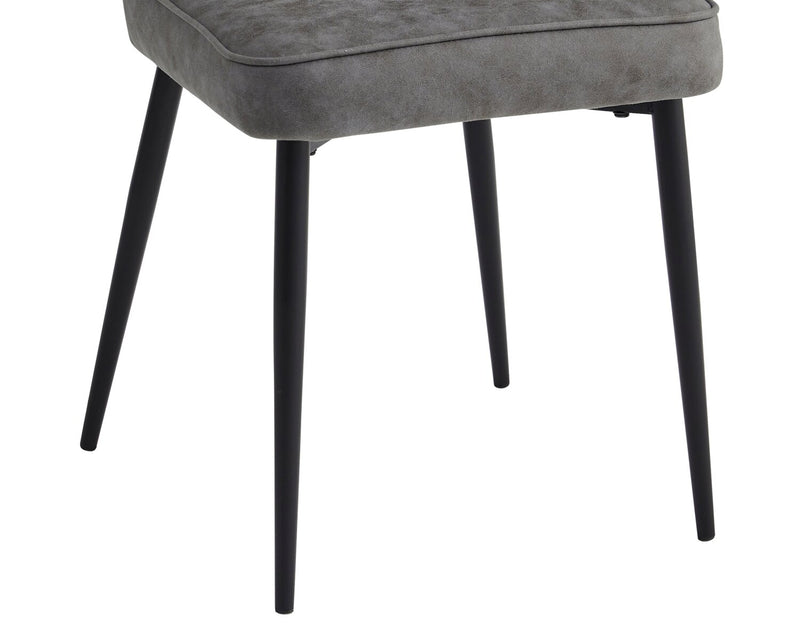 Tavo Dining Chair with Microfibre Polyester Fabric, Metal - Grey