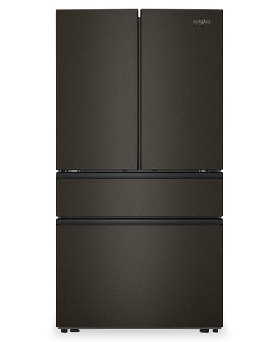 Whirlpool 36" 30 Cu. Ft. French Door Refrigerator – Fingerprint Resistant Black Stainless Steel - WRMF3336SV | Réfrigérateur Whirlpool de 30 pi3 et de 36 po à portes françaises - acier inoxydable noir résistant aux traces de doigts - WRMF3336SV