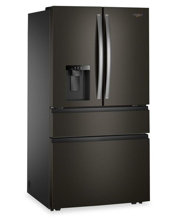 Whirlpool 36\" 29 Cu. Ft. French Door Refrigerator – Fingerprint Resistant Black Stainless Steel - WRMF3636SV