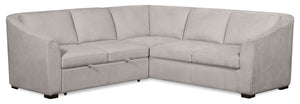 Envy 2-Piece Left-Facing Chenille Fabric Sleeper Sectional - Fog Grey