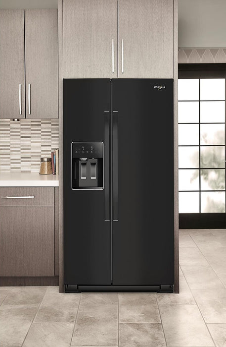 Whirlpool 36\" 28.7 Cu. Ft. Side-by-Side Refrigerator – Black - WRSF5536RB