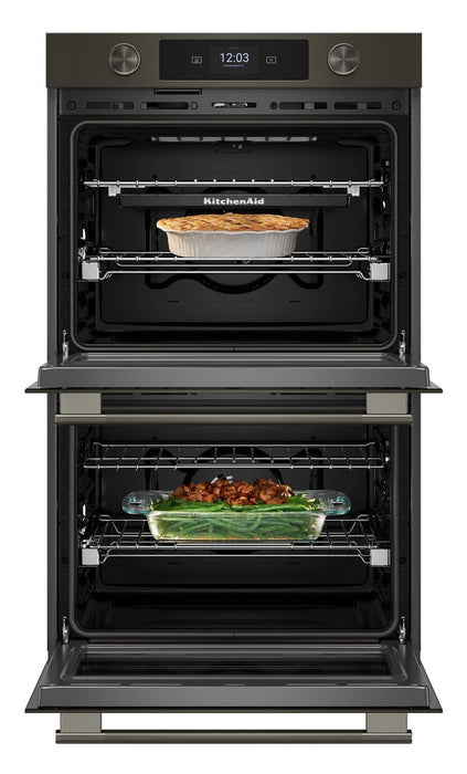 KitchenAid 30\" Smart Electric Double Wall Oven - Black Ore - KOED730SBE