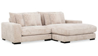 Alto 2-Piece Ultra Plush Faux Fur Fabric Sectional with Dual Cupholders and USB Ports - Mink Taupe 