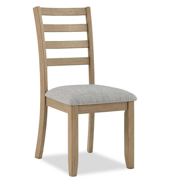 Cove 6pc Dining Table Set with Table, Bench & 4 Chairs, Storage Drawers, Melamine, 66\"W - Natural/Grey