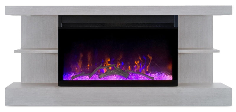 Canyon 48\" Electric Fireplace with Wall-Mount Mantel - Grey