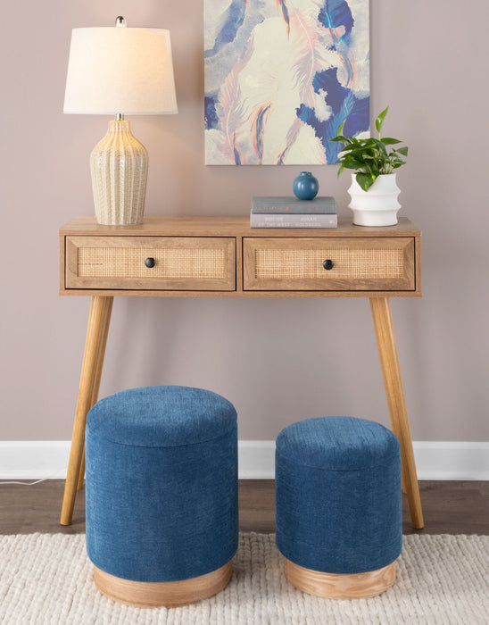 Willa 23\" Ceramic Table Lamp with Polished Nickel and Natural Linen Shade - Cuban Sand 