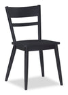 Remi Dining Chair with Curved Ladder-Back - Black