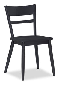 Remi Dining Chair with Curved Ladder-Back - Black 