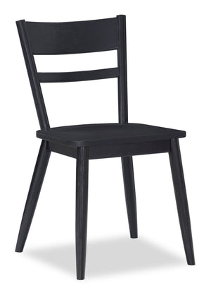 Remi Dining Chair with Curved Ladder-Back - Black