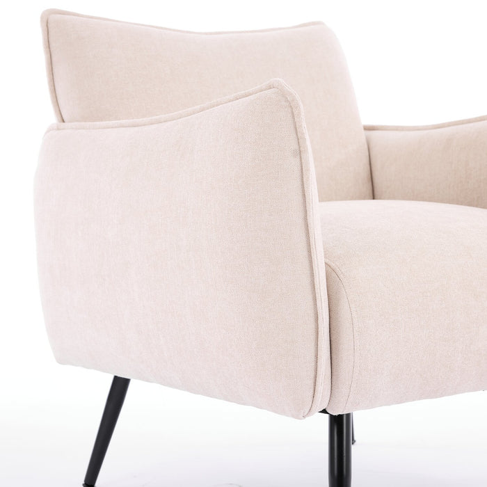 Arlo 29.5\" Linen-Look Fabric Accent Chair – Light Grey