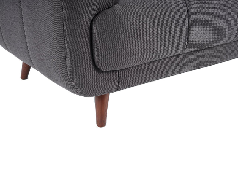 Brook 84\" Fabric Sofa with Tufted Cushions – Charcoal
