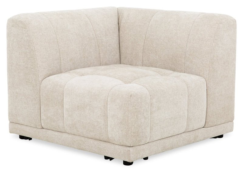 Kort & Co. Oaklyn Modular 38.5\" Fabric Corner Chair with Tufted Seat Cushion - Beige