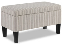 Calgary Rectangular Fabric Storage Ottoman - Grey 