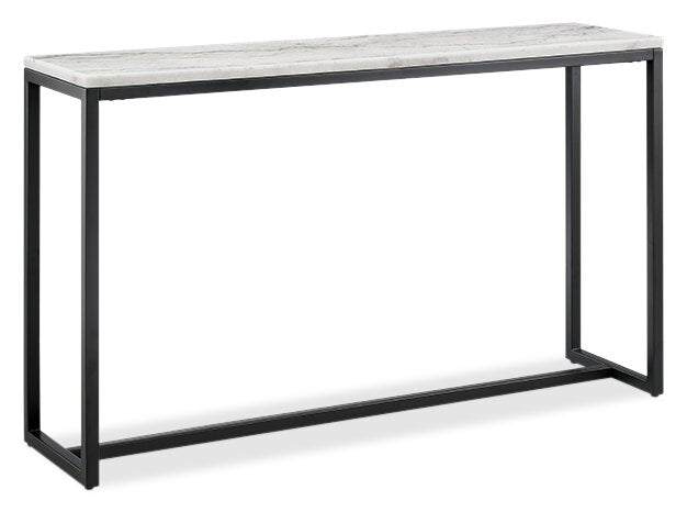 Webber 48\" Modern Marble Sofa Table - White