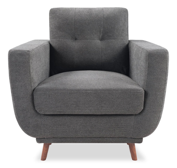 Cosmo 34\" Fabric Chair with Tufted Back Cushion - Charcoal
