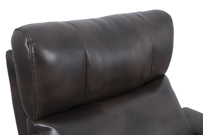 Scott Living Escape 39\" Power Reclining Chair with Power Headrest and Surround Sound - Dark Brown Leather-Look Fabric