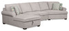 Scott Living Haven 3-Piece Right-Facing Chenille Fabric Cuddler Sleeper Sectional with Storage - Grey