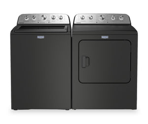 Maytag 5.5 Cu Ft. Top Load Washer with Pet Pro and 7.0 Cu. Ft. Pet Pro Electric Dryer – Volcano Black