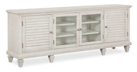 Baron 82” Rustic Pine TV Stand with Storage and Cable Management for TVs up to 90” - Alabaster 