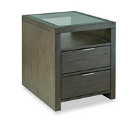 Hatfield 20” Modern Solid Wood End Table with Storage - Homestead Brown