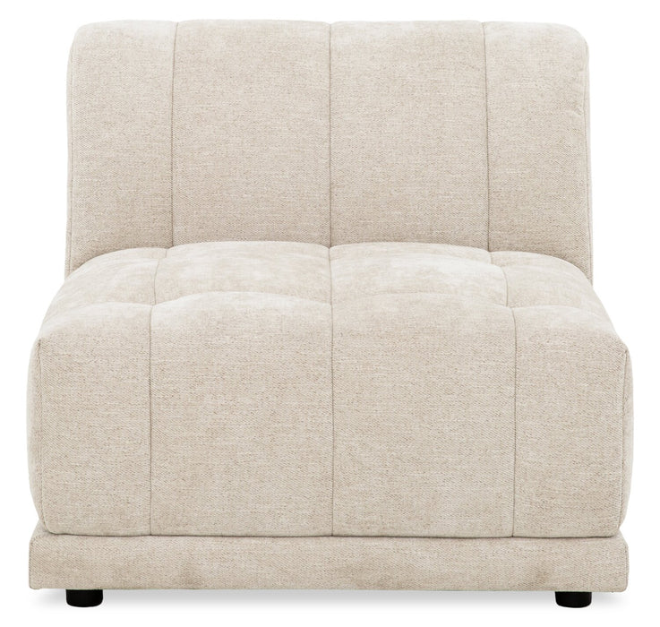 Kort & Co. Oaklyn Modular 32\" Fabric Armless Chair with Tufted Seat Cushion - Beige