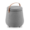 Vancouver Round Fabric Storage Ottoman - Grey