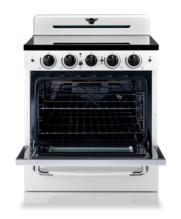 Classic Retro by Unique 30\" 3.9 Cu. Ft. Induction Range - Marshmallow White - UNQ-30CR IC W 
