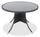 Arizona Outdoor Patio Table - Hand-Woven Resin Wicker, Round Tempered Glass Table Top, UV & Weather Resistant - Black