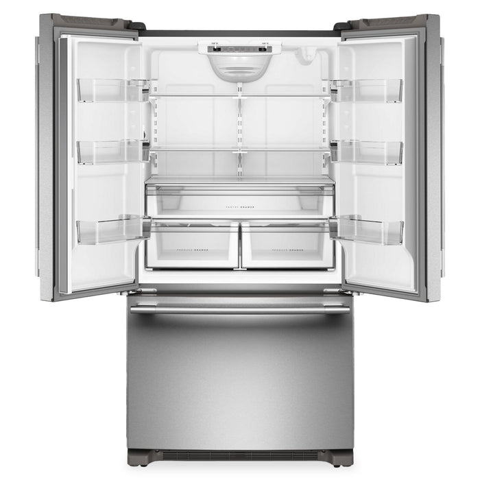 KitchenAid 36\" 25 Cu. Ft. French Door Refrigerator with Internal Water Dispenser - KRFF136SPS