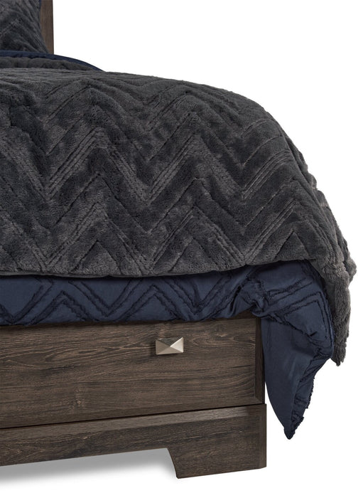 Yorkdale 6pc Bedroom Set with 6-Drawer Storage Bed, Dresser, Mirror & Nightstand, Grey - Queen Size