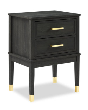 Alia Bedside 2-Drawer Nightstand with Gold Accent, 18