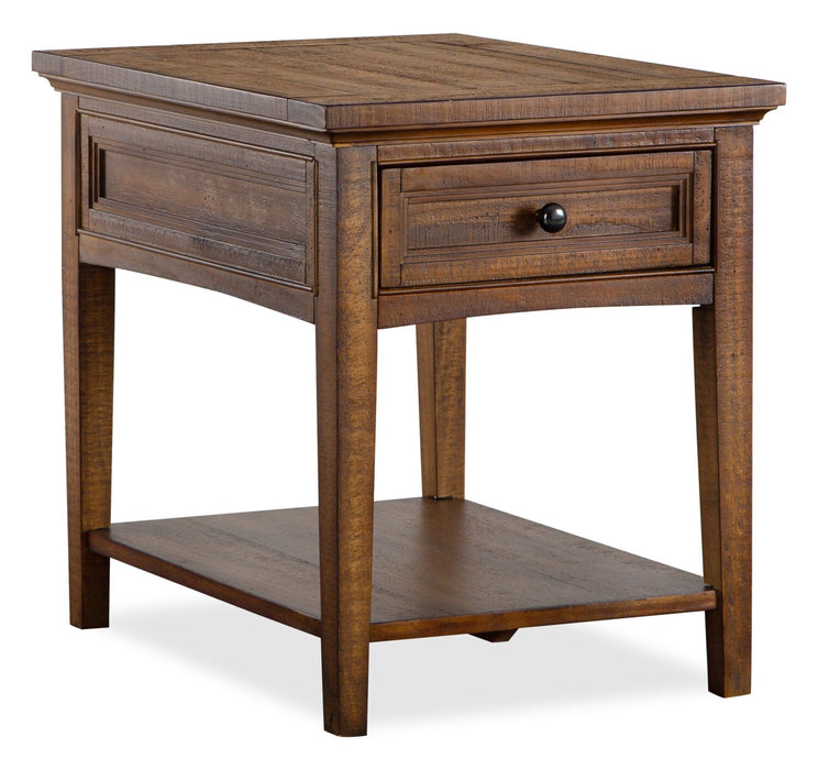 Hanson 20” Traditional Pine End Table with Storage - Toasted Nutmeg