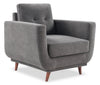 Cosmo 34\" Fabric Chair with Tufted Back Cushion - Charcoal