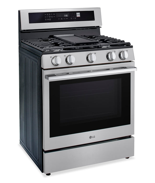 LG 6.3 Cu. Ft. Smart Gas Range with Air Fry – Fingerprint Resistant Stainless Steel - LRGN6325X