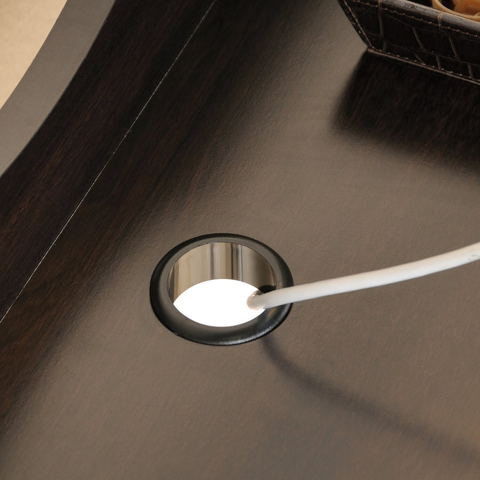 Murray 53” Traditional Lift Top Office Desk with Storage - Dark Brown