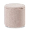 Saskatchewan Round Fabric Storage Ottoman - Pink