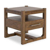 Gideon 24” Solid Wood Country-Style End Table - Brown 