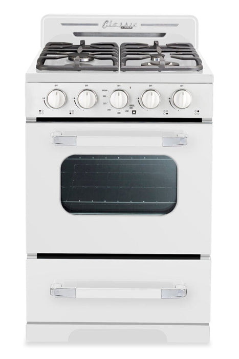 Unique Classic Retro 24\" 18.5 Cu. Ft. Offgrid Range - White - UGP-24CR OF1 W