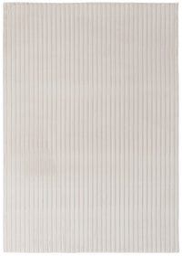 Faux Fur Channel Ivory Area Rug with Memory Foam Backing - 7' x 10' 