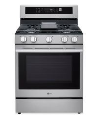 LG 6.3 Cu. Ft. Smart Gas Range with Air Fry – Fingerprint Resistant Stainless Steel - LRGN6325X 