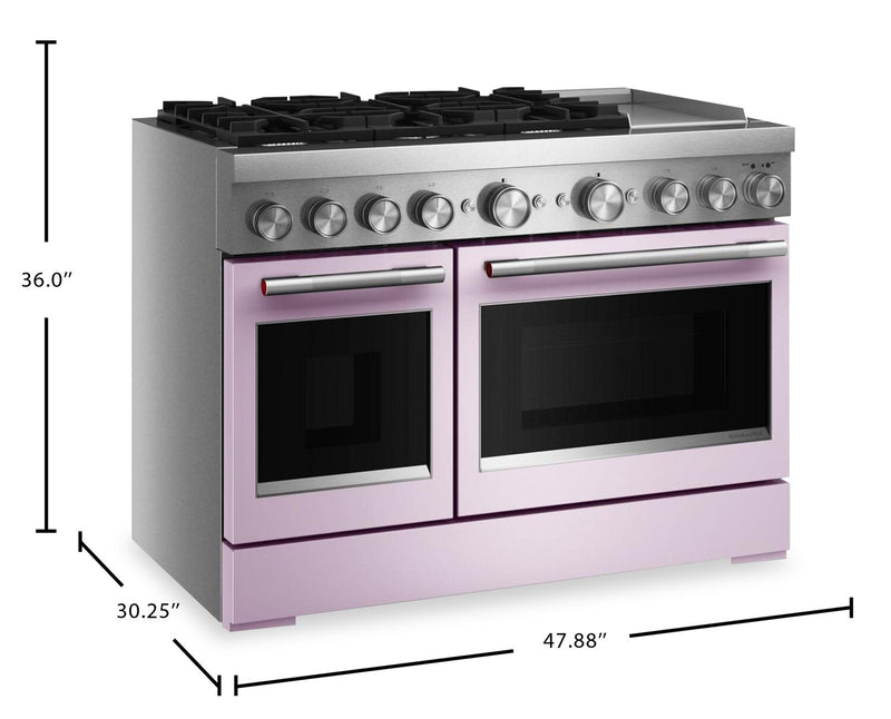 KitchenAid 6.3 Cu. Ft. 6 Burner Dual Fuel Range with Griddle – Wildflower - KFDD948SWF
